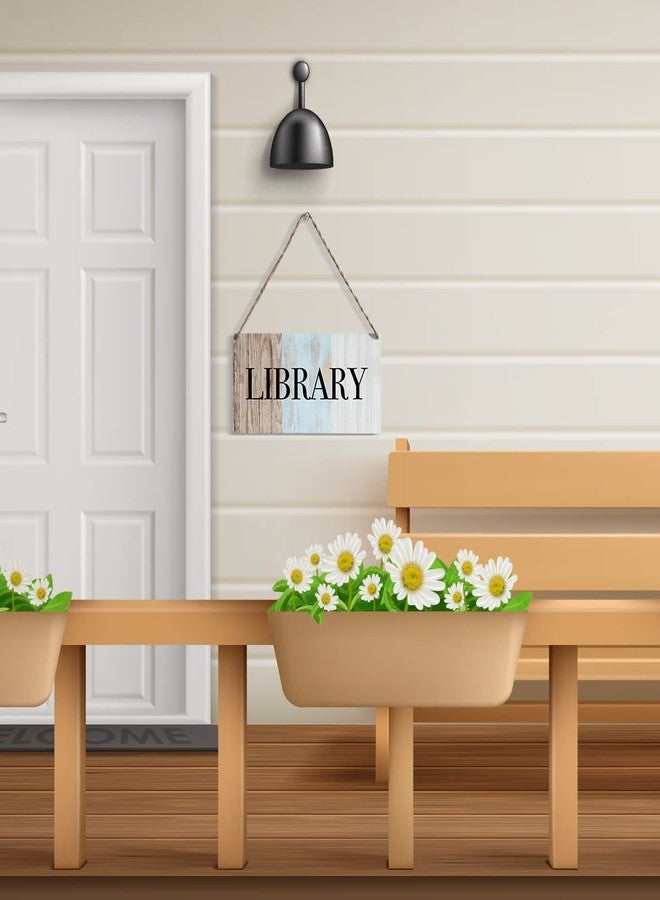HTBIG Rustic Wood Sign Library Home Farmhouse Wall Hanging Decor Minimalism Wooden Wall Art Decor Decorative Plaque Sign for Book Lover Kids Room House Front Door Bedroom Outside Room Library Reading Room - Image 4